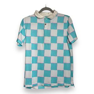 Chubbies The Pawn Performance Polo white teal Sz Youth XL